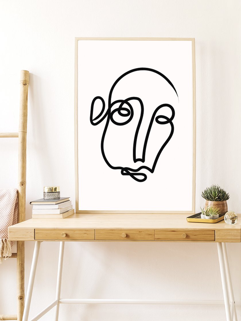 project-nord-one-line-art-face-poster-in-interior