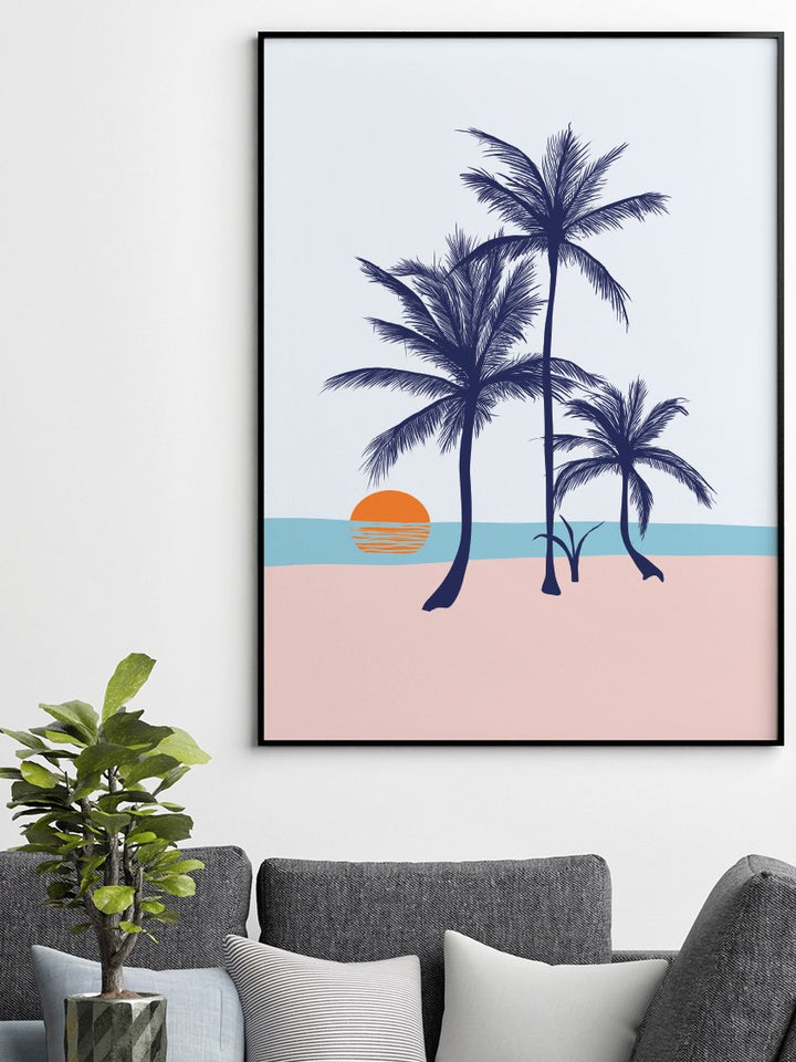 Palms on the Beach - Poster