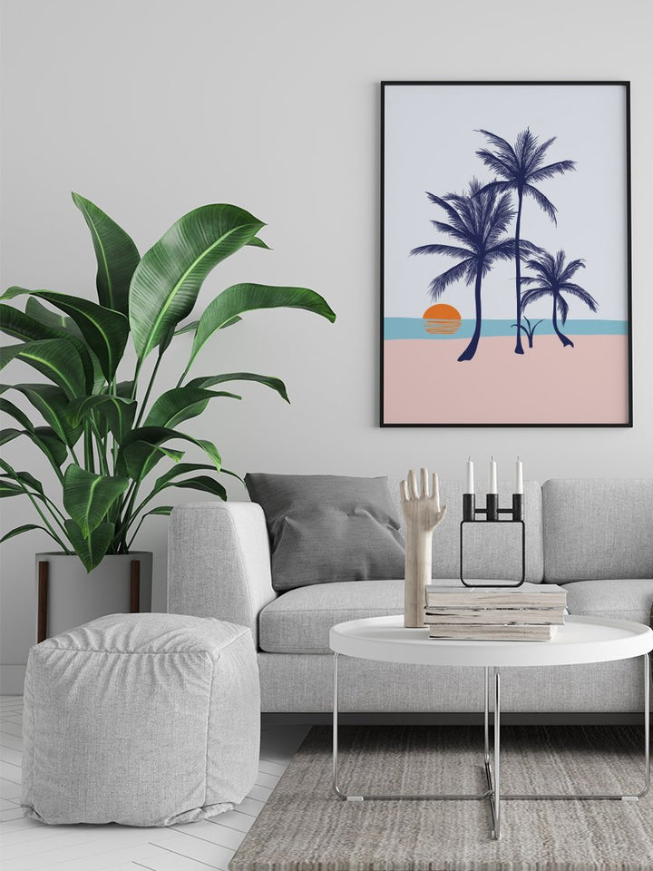 Palms on the Beach - Poster