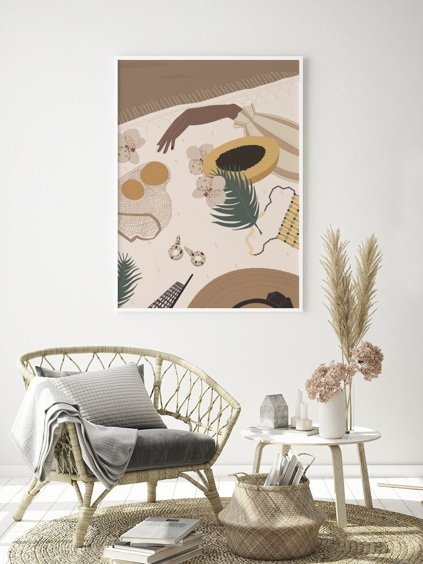project-nord-papaya-illustration-poster-in-interior-living-room