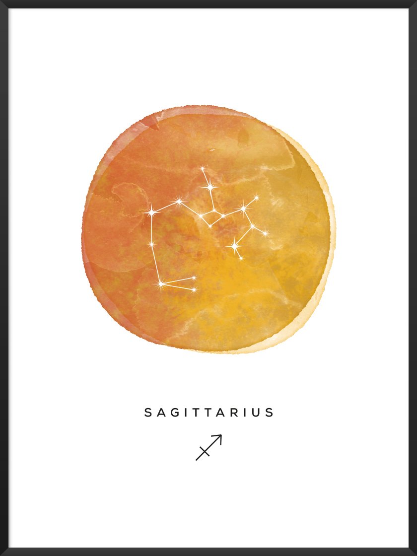 Sagittarius Watercolour - Schütze Sternzeichen Poster