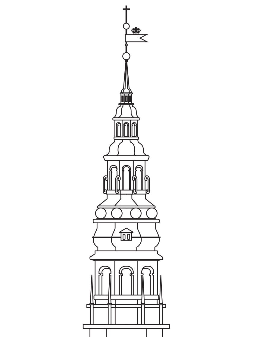 Sankt Nikolaj Kirke Outline - Poster