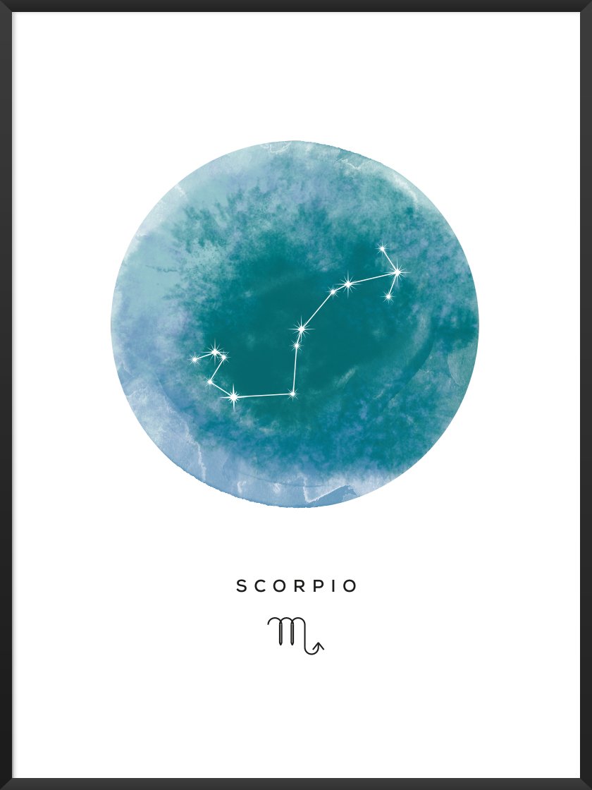 Scorpio Watercolour - Skorpion Sternzeichen Poster
