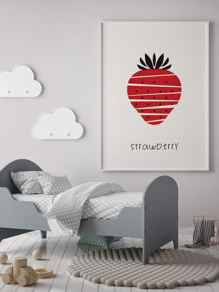 Strawberry - Erdbeer Kinderzimmer Poster